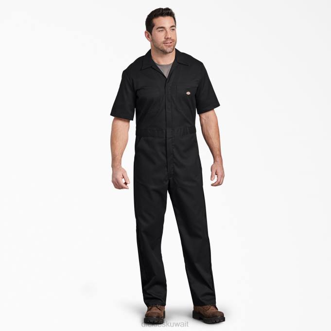 Dickies رجال المآزر قصيرة الأكمام المرن أسود (bk) ملابس العمل 84441238