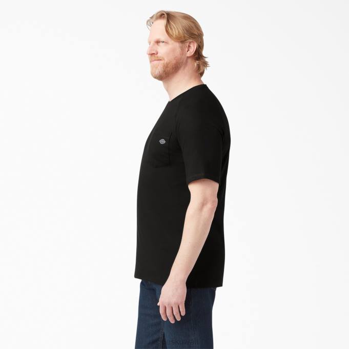 Dickies رجال تي شيرت تبريد قصير الأكمام أسود (bk) ثياب 8444536