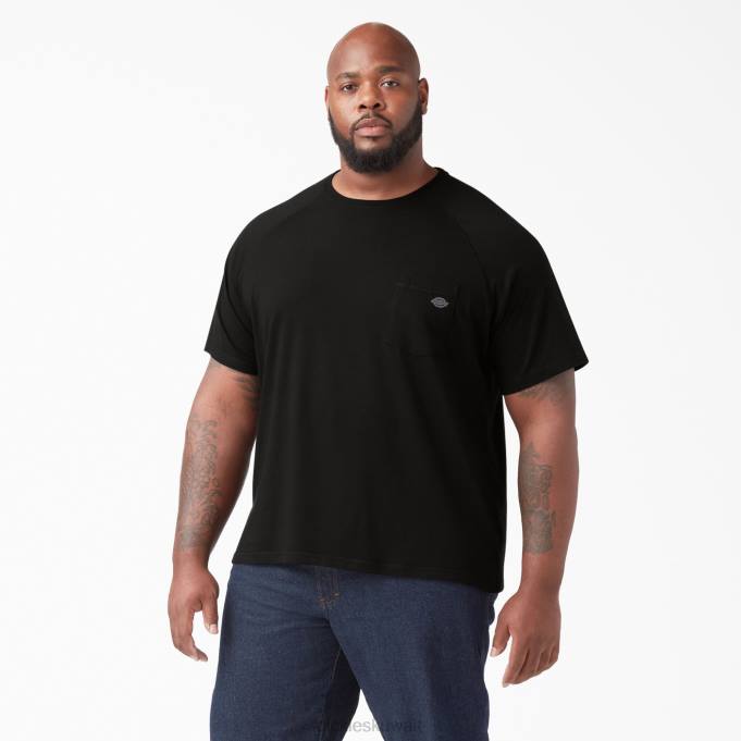 Dickies رجال تي شيرت تبريد قصير الأكمام أسود (bk) ثياب 8444536