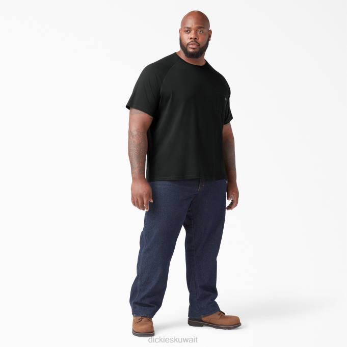 Dickies رجال تي شيرت تبريد قصير الأكمام أسود (bk) ثياب 8444536