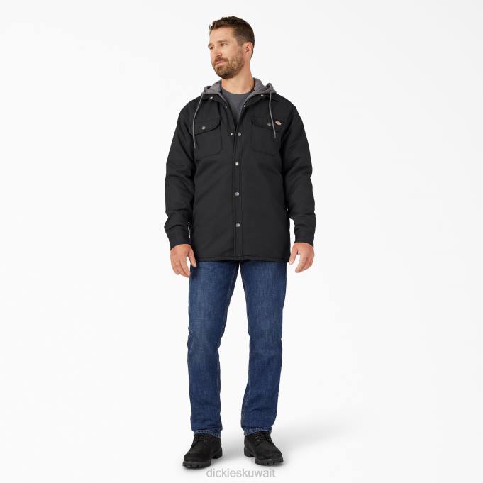 Dickies رجال سترة بغطاء للرأس من القماش الكتاني أسود (bk) ثياب 8444999