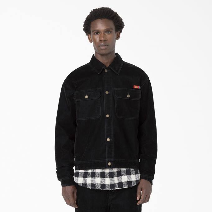 Dickies رجال حفل الافتتاح قطيع سترة فائدة الدنيم أسود (bkx) ثياب 84441064