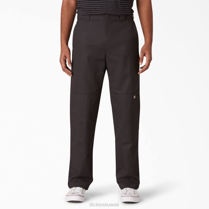 Dickies رجال سروال الركبة مزدوج الجبهة مسطحة أسود (bkx) ثياب 8444307