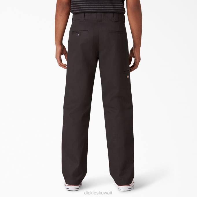 Dickies رجال سروال الركبة مزدوج الجبهة مسطحة أسود (bkx) ثياب 8444307