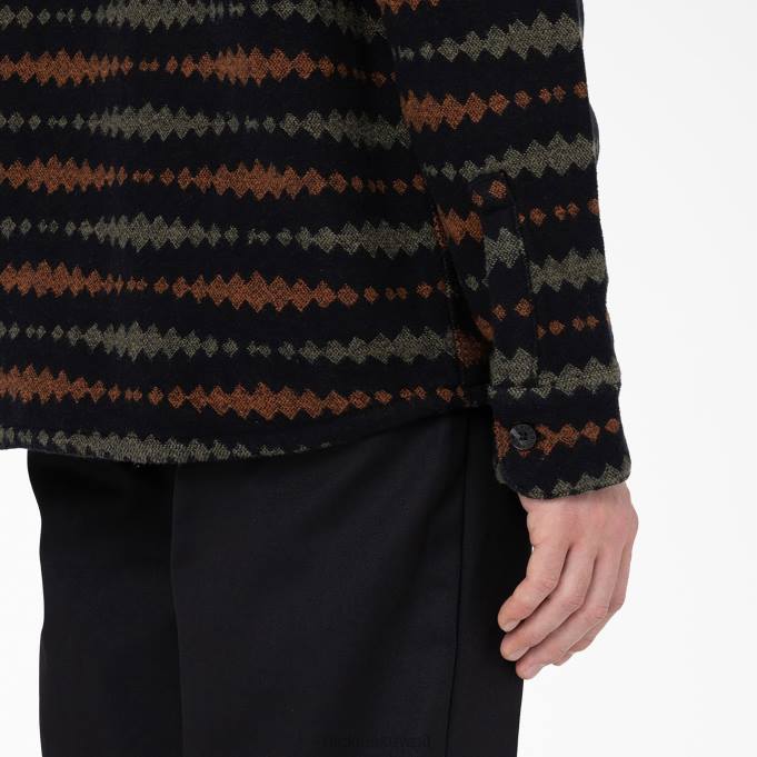 Dickies رجال قميص فالكفيل بأكمام طويلة أسود / أخضر عسكري (bmn) ثياب 8444939