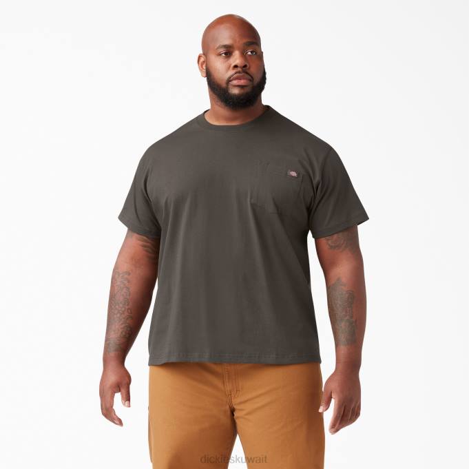 Dickies رجال تيشيرت قصير الأكمام ثقيل الوزن زيتون اسود (bv) ثياب 8444508