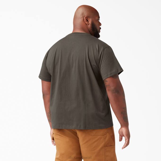 Dickies رجال تيشيرت قصير الأكمام ثقيل الوزن زيتون اسود (bv) ثياب 8444508