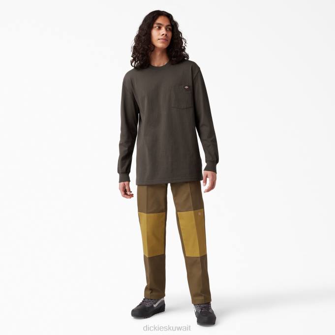 Dickies رجال تيشيرت طويل الأكمام ثقيل الوزن شوكولا براون (cb) ثياب 8444603