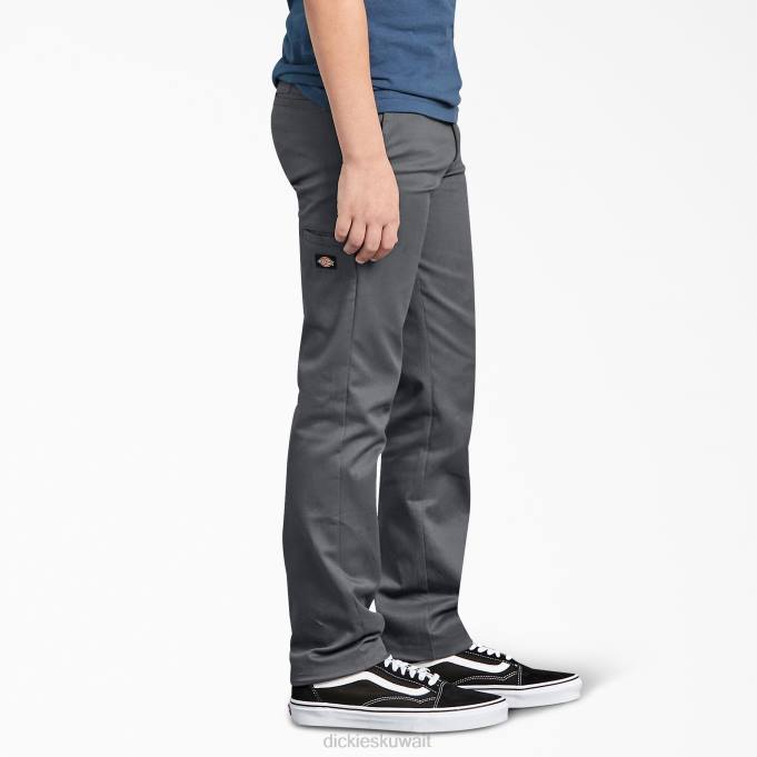 Dickies أطفال فليكس بنطال ضيق مناسب رمادي فحمي (ch) ثياب 84442649