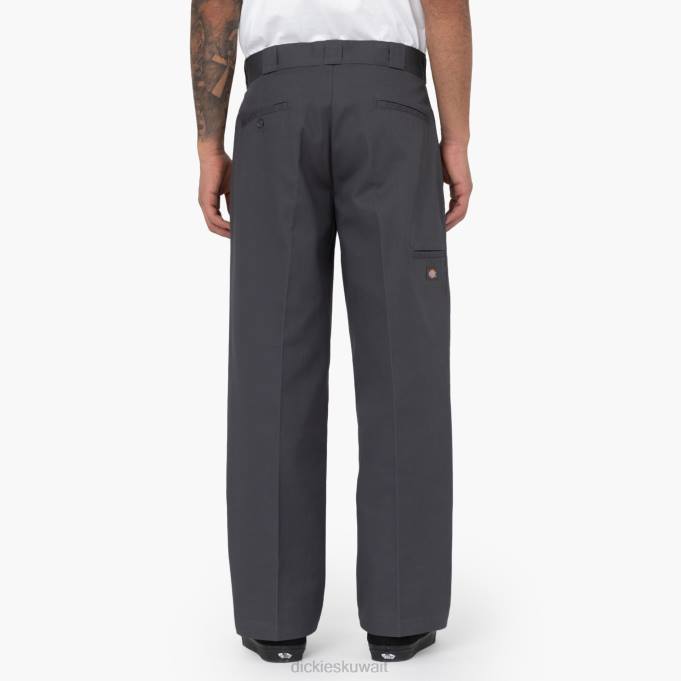 Dickies رجال سروال فضفاض للعمل بركبة مزدوجة رمادي فحمي (ch) ملابس العمل 844427