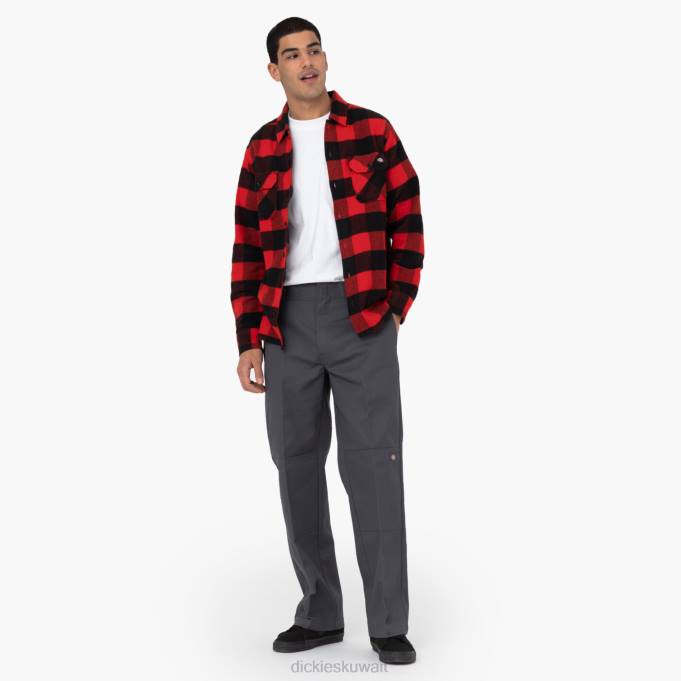 Dickies رجال سروال فضفاض للعمل بركبة مزدوجة رمادي فحمي (ch) ملابس العمل 844427