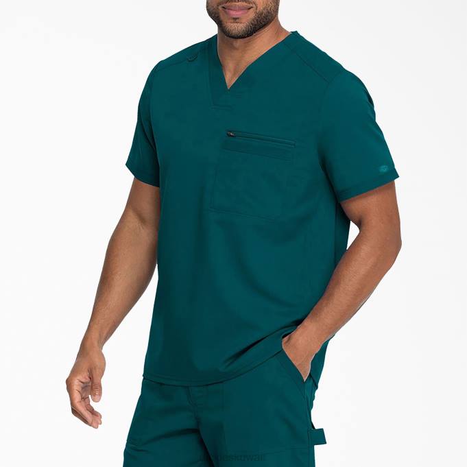 Dickies رجال أعلى التوازن الخامس الرقبة فرك الكاريبي الأزرق (crb) ثياب 84441363