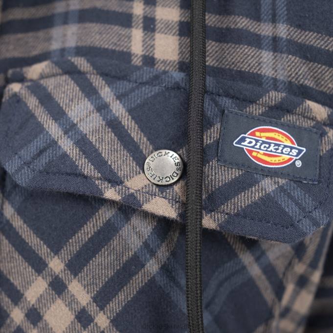 Dickies رجال سترة قميص مبطن مبطن بغطاء رأس من الفانيلا البحرية الداكنة / الفطر منقوشة (dpm) ثياب 84441004