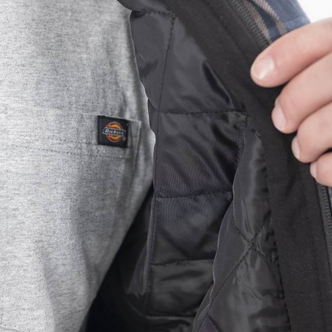 Dickies رجال سترة قميص مبطن مبطن بغطاء رأس من الفانيلا البحرية الداكنة / الفطر منقوشة (dpm) ثياب 84441004
