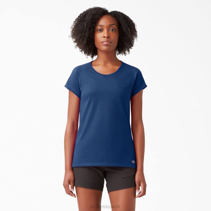 Dickies نحيف تي شيرت تبريد قصير الأكمام البحرية الديناميكية (dy2) ثياب 84441574