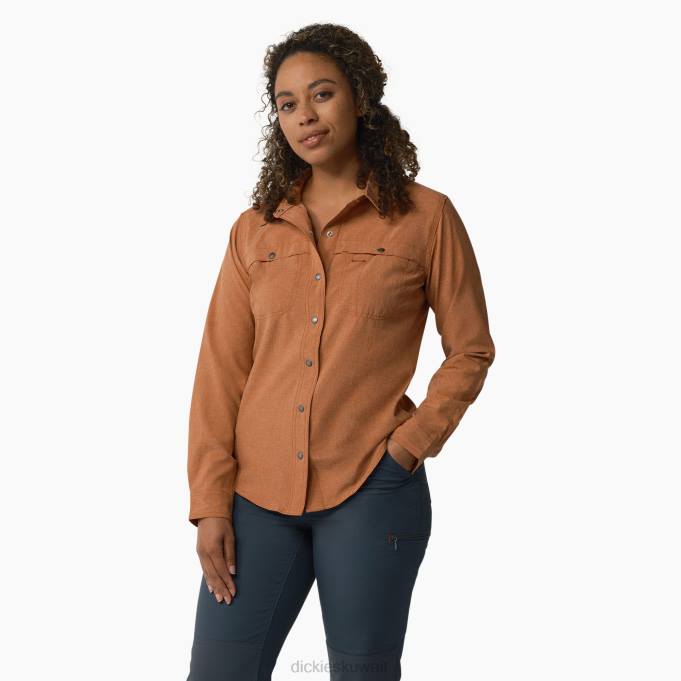 Dickies نحيف قميص عمل بفتحة تبريد هيذر النحاس (eh2) ملابس العمل 84441674