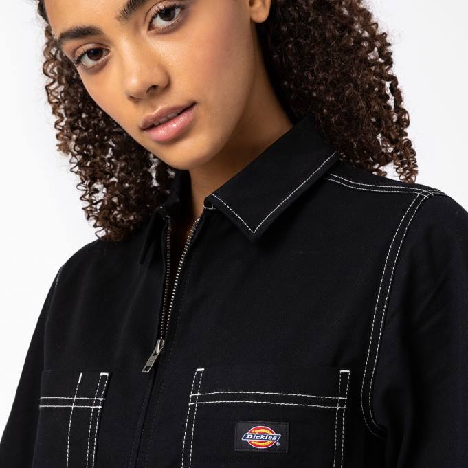 Dickies نحيف المآزر florala أسود (بككس) ملابس العمل 84441933