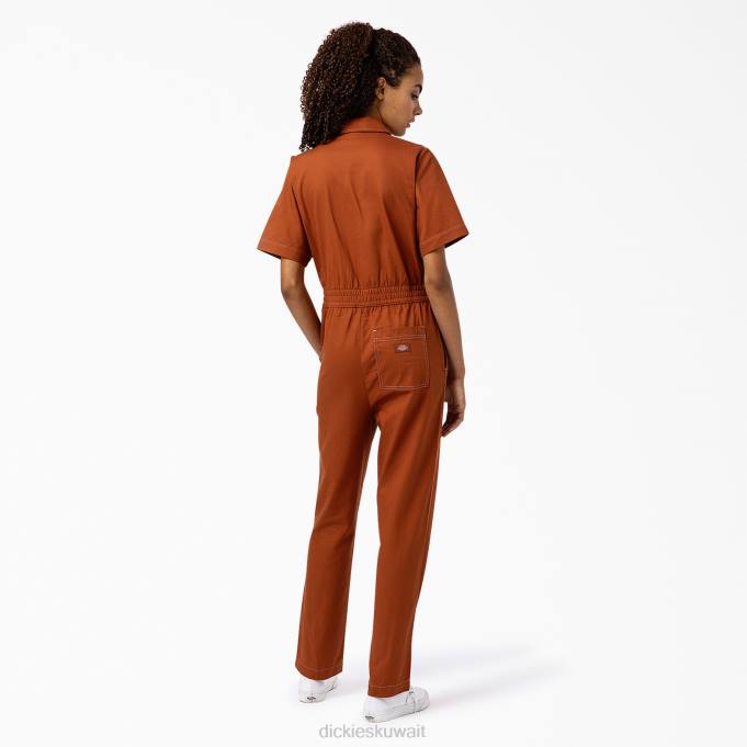 Dickies نحيف المآزر florala الزنجبيل البني (أي) ملابس العمل 84441934