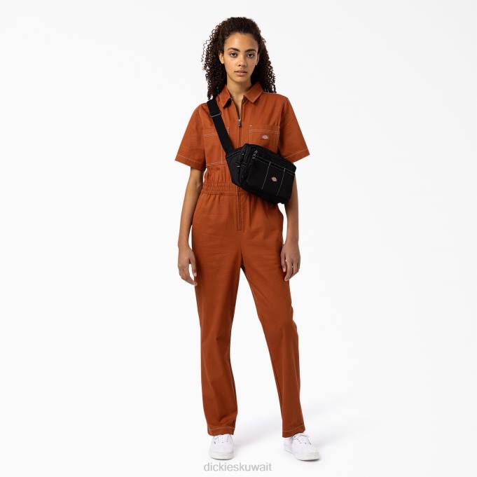 Dickies نحيف المآزر florala الزنجبيل البني (أي) ملابس العمل 84441934