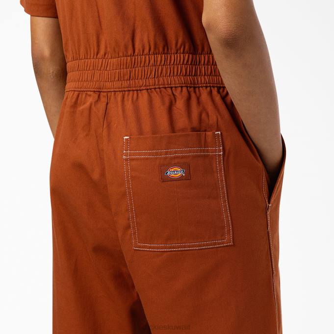 Dickies نحيف المآزر florala الزنجبيل البني (أي) ملابس العمل 84441934
