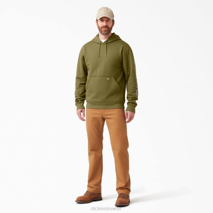 Dickies رجال هودي بأكمام شعار طارد المياه الطحلب الأخضر (g2m) ثياب 84441037