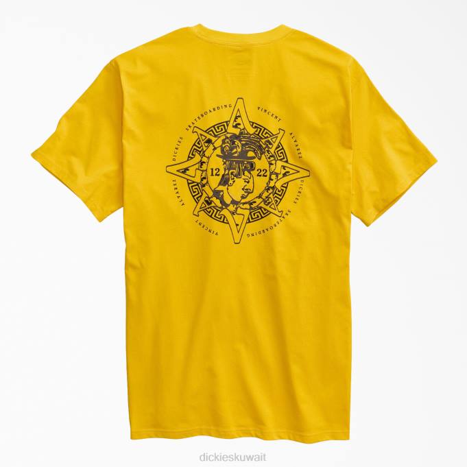 Dickies رجال تي شيرت فنسنت ألفاريز برسومات قضيب ذهبي (gd9) ثياب 8444912