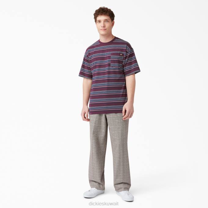 Dickies رجال تي شيرت بجيب مخطط بقصة مريحة شريط النبيذ العنب (gsw) ثياب 8444746