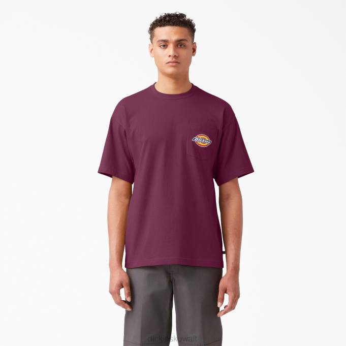 Dickies رجال تي شيرت بجيب بشعار الماركة على الصدر نبيذ العنب (gw9) ثياب 8444894