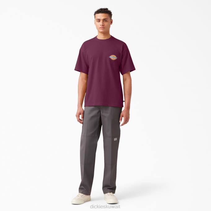 Dickies رجال تي شيرت بجيب بشعار الماركة على الصدر نبيذ العنب (gw9) ثياب 8444894