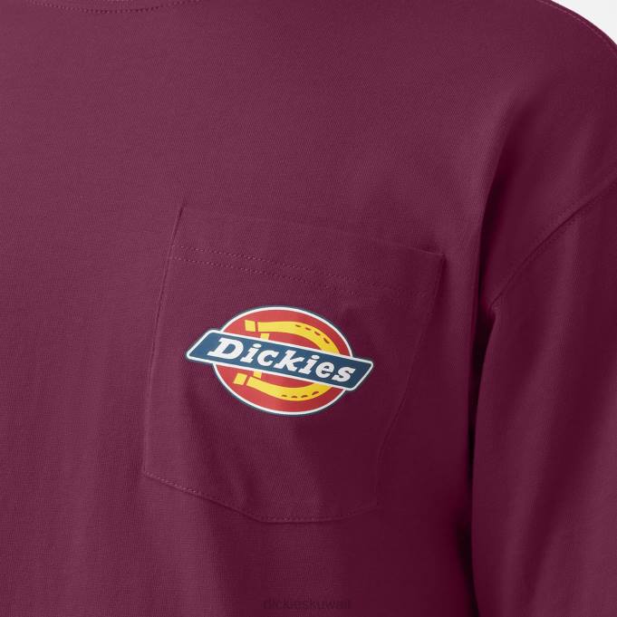 Dickies رجال تي شيرت بجيب بشعار الماركة على الصدر نبيذ العنب (gw9) ثياب 8444894