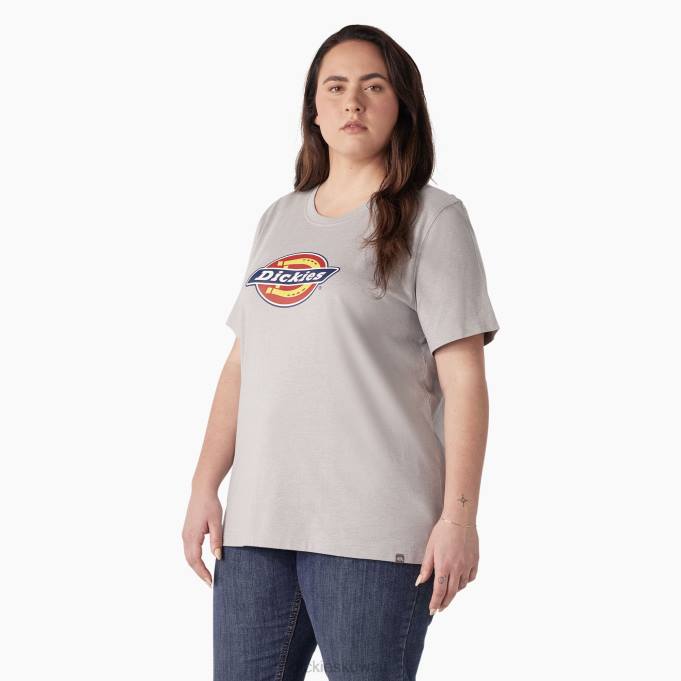 Dickies نحيف بالإضافة إلى تي شيرت بشعار ثقيل الوزن هيذر جراي (h2) ثياب 84442144