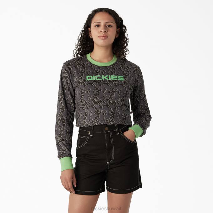 Dickies نحيف قميص قصير مموه بأكمام طويلة تمويه خلل الفحم (htc) ثياب 84442187