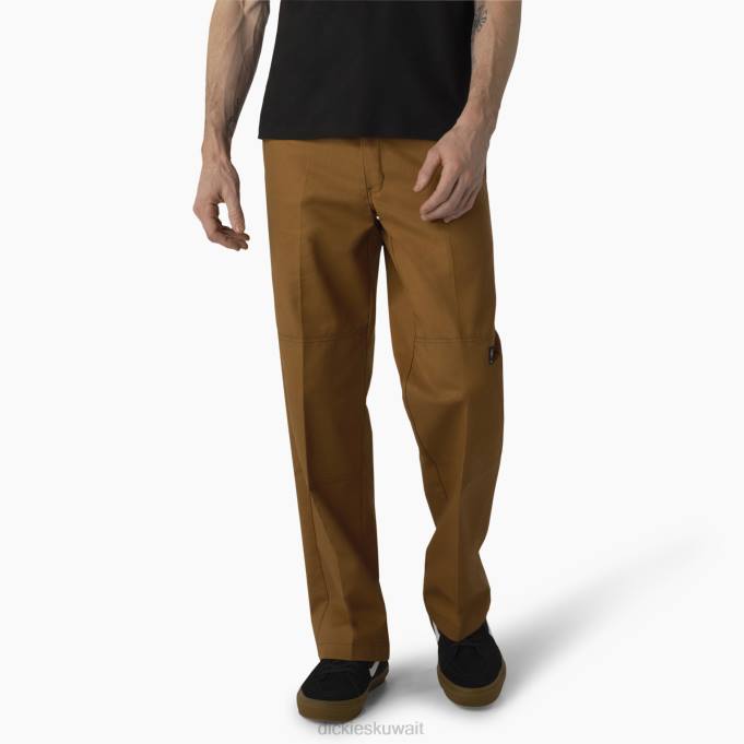 Dickies رجال السراويل التزلج مزدوج الركبة بطة بنية / غرزة متباينة (hwc) ثياب 8444164