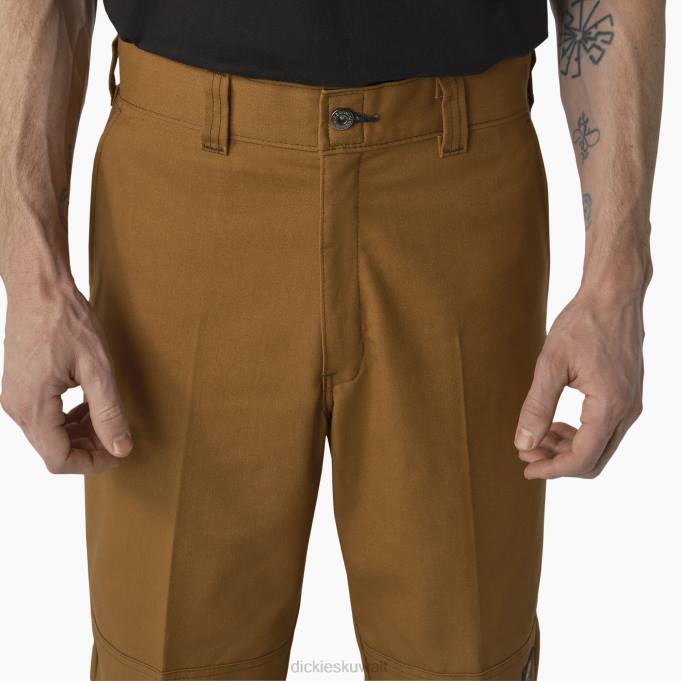 Dickies رجال السراويل التزلج مزدوج الركبة بطة بنية / غرزة متباينة (hwc) ثياب 8444164