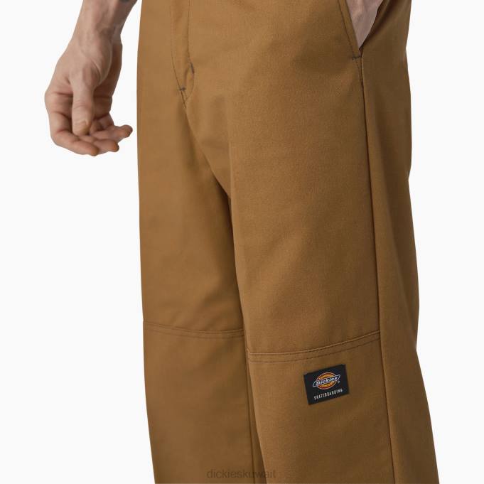 Dickies رجال السراويل التزلج مزدوج الركبة بطة بنية / غرزة متباينة (hwc) ثياب 8444164