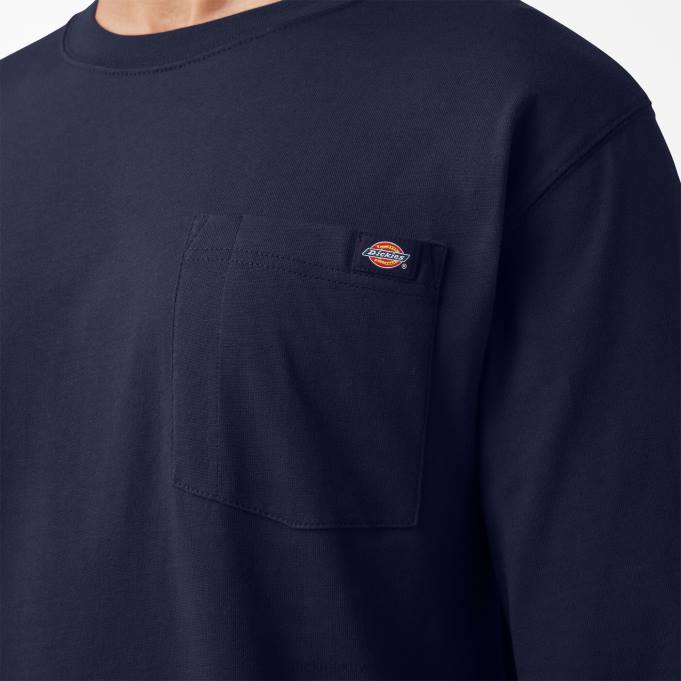 Dickies رجال تي شيرت بأكمام طويلة وشعار الماركة البحرية الحبر (ik) ثياب 8444891
