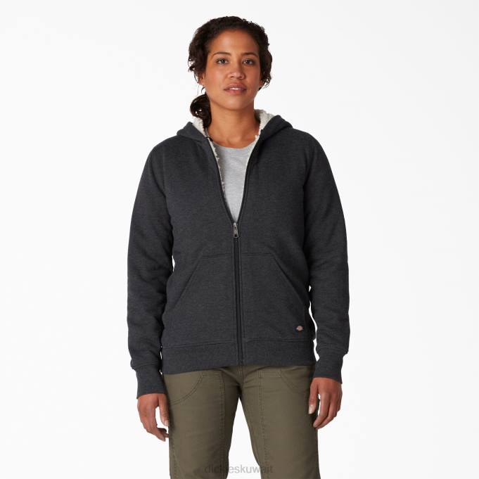 Dickies نحيف هوديي مبطن الصوف عالية الوبر أسود (kbd) ثياب 84442284