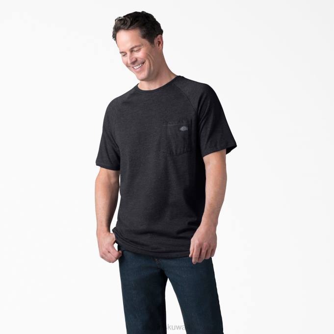 Dickies رجال تي شيرت تبريد قصير الأكمام هيذر بلاك (kbh) ثياب 8444548
