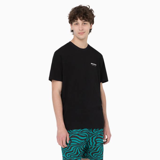 Dickies رجال تي شيرت leesburg بأكمام قصيرة أسود (bkx) ثياب 8444876
