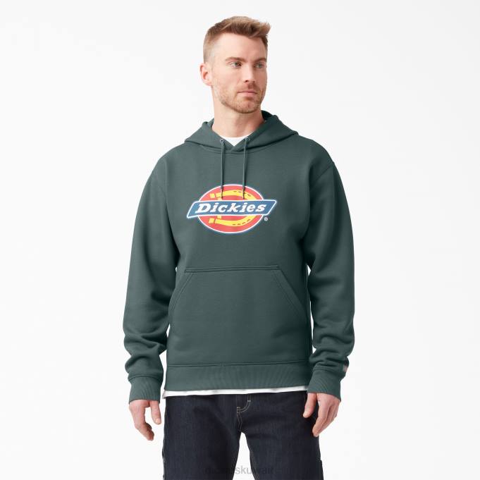 Dickies رجال كنزة بغطاء للرأس بشعار ثلاثي الألوان طارد للماء لينكولن جرين (ln) ثياب 84441108