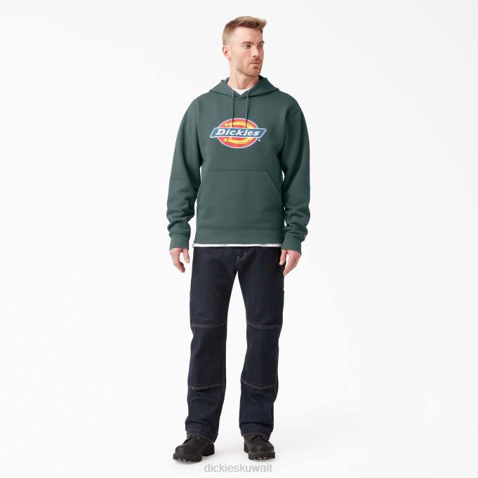 Dickies رجال كنزة بغطاء للرأس بشعار ثلاثي الألوان طارد للماء لينكولن جرين (ln) ثياب 84441108