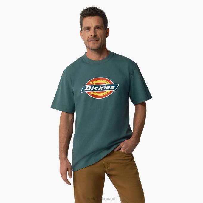 Dickies رجال تي شيرت بأكمام قصيرة وشعار ثلاثي الألوان لينكولن جرين (ln) ثياب 8444713