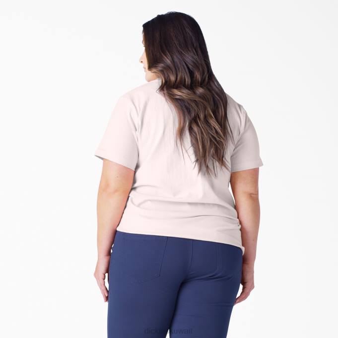 Dickies نحيف بالإضافة إلى تي شيرت قصير الأكمام للوزن الثقيل لوتس الوردي (lo2) ثياب 84441973