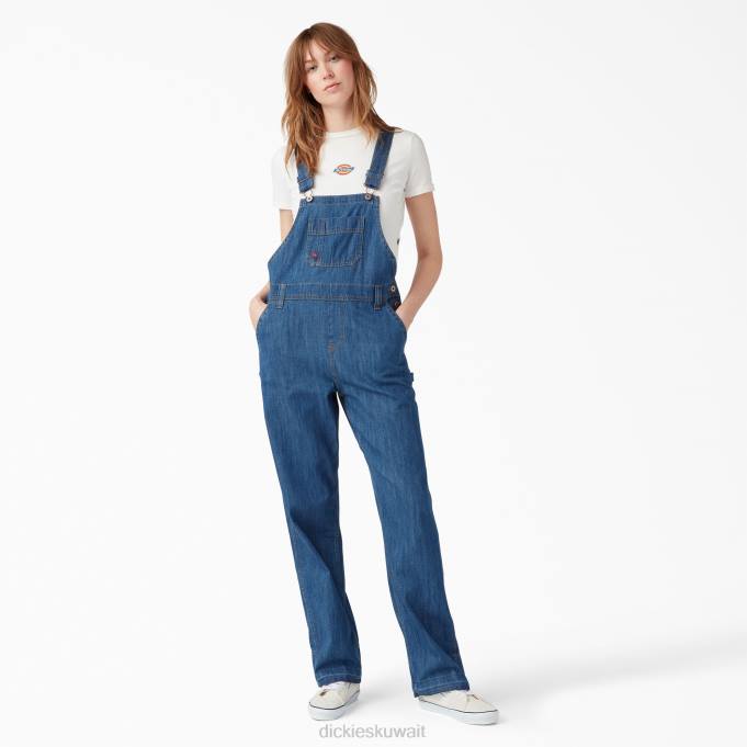 Dickies نحيف وزرة مريلة مريحة أزرق متوسط ​​مغسول بالحجر (msb) ثياب 84441556