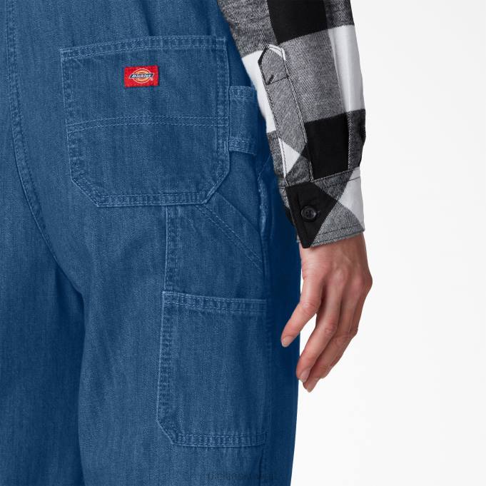 Dickies نحيف وزرة مريلة مريحة أزرق متوسط ​​مغسول بالحجر (msb) ثياب 84441556