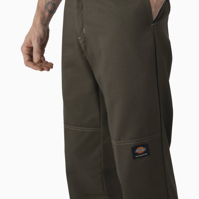 Dickies رجال السراويل التزلج مزدوج الركبة الزيتون الأخضر (og) ثياب 8444163