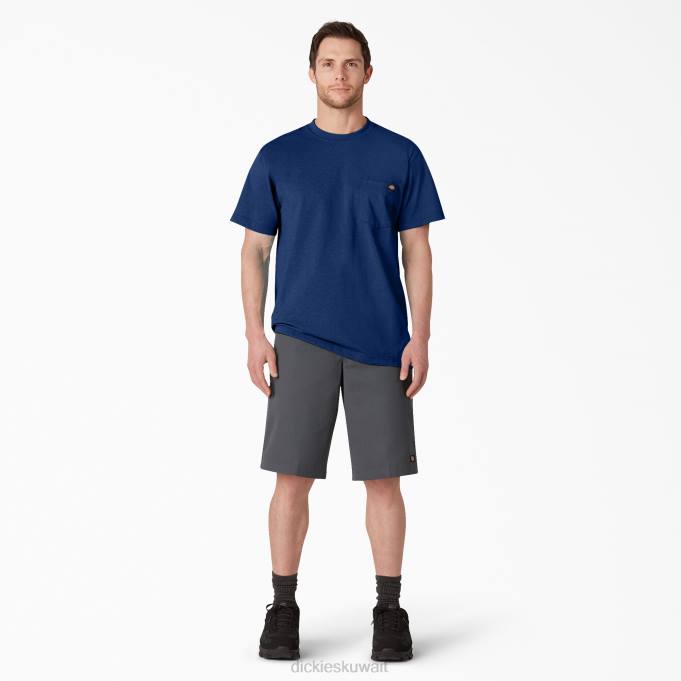 Dickies رجال تي شيرت مزين بالريش بأكمام قصيرة ليموج هيذر صبغة واحدة (oih) ثياب 8444534