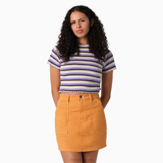 Dickies نحيف تي شيرت قصير مخطط شريط مستكشف الوردة الأرجواني (pxs) ثياب 84442078