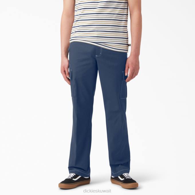 Dickies رجال السراويل البضائع ripstop التزلج حبر كحلي / خياطة بيضاء (i2w) ثياب 8444306