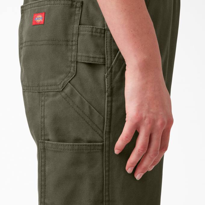 Dickies نحيف وزرة مريلة مريحة مغسول الطحلب الأخضر (rms) ثياب 84441561